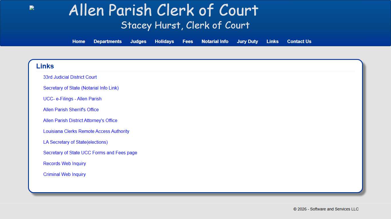 Allen Clerk of Court - Links
