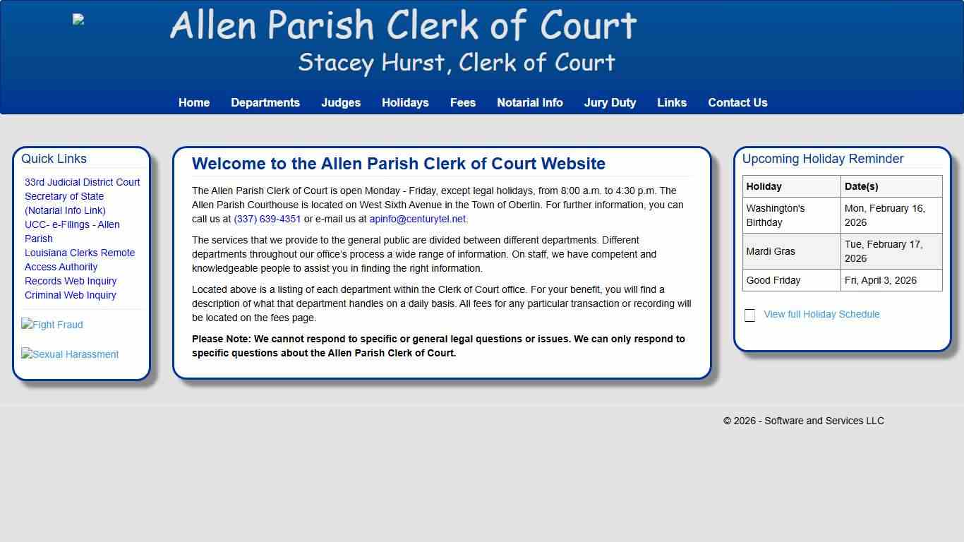 Allen Clerk of Court - Home